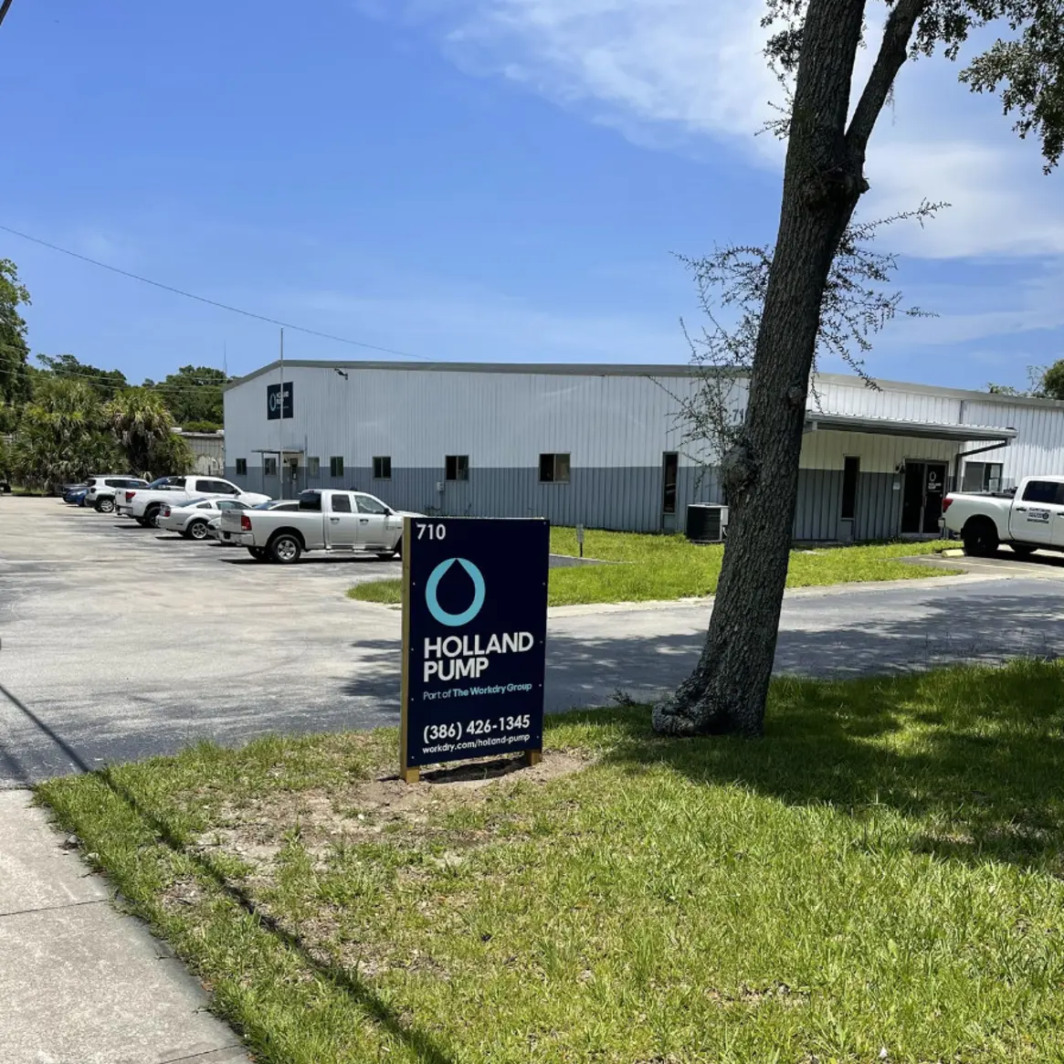 Outside the Holland Pump manufacturing facility providing water solutions