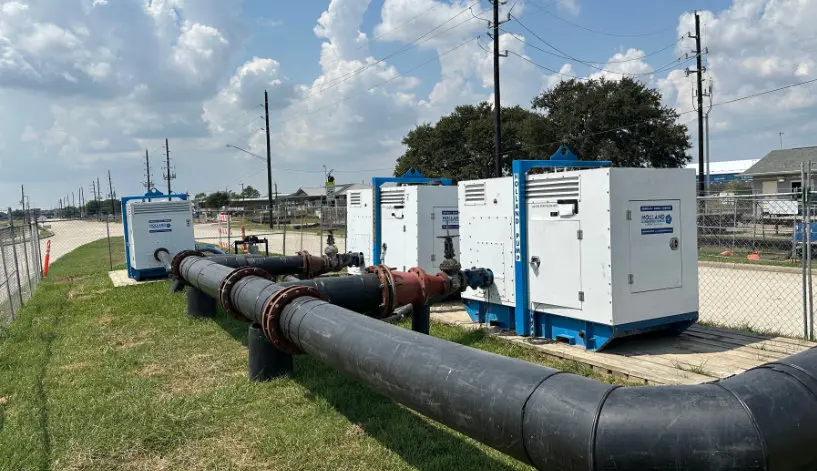 Holland Pump Suction Lift Pumps being rented on a site in the US
